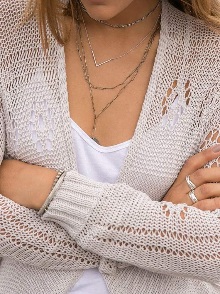 Misassy Womens Open Front Knit Sheer Cardigans Summer Boho Lightweight Long Sleeve Kimono Long Sweater - Image 2