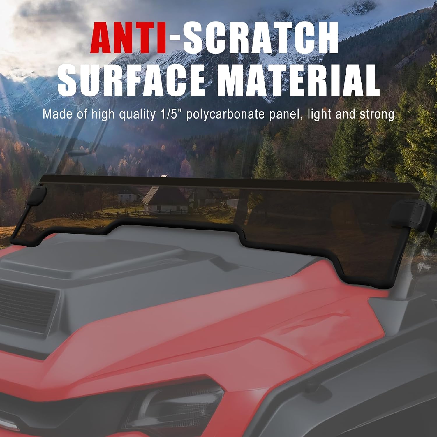 Front Half Windshield for Pioneer 1000 16-25, Dark Tinted Durable Front Half Windscreen Hard Coated Scratch Resistant Windshield for Honda Pioneer 1000-3 1000-5 1000-6 2016-2025 Accessories