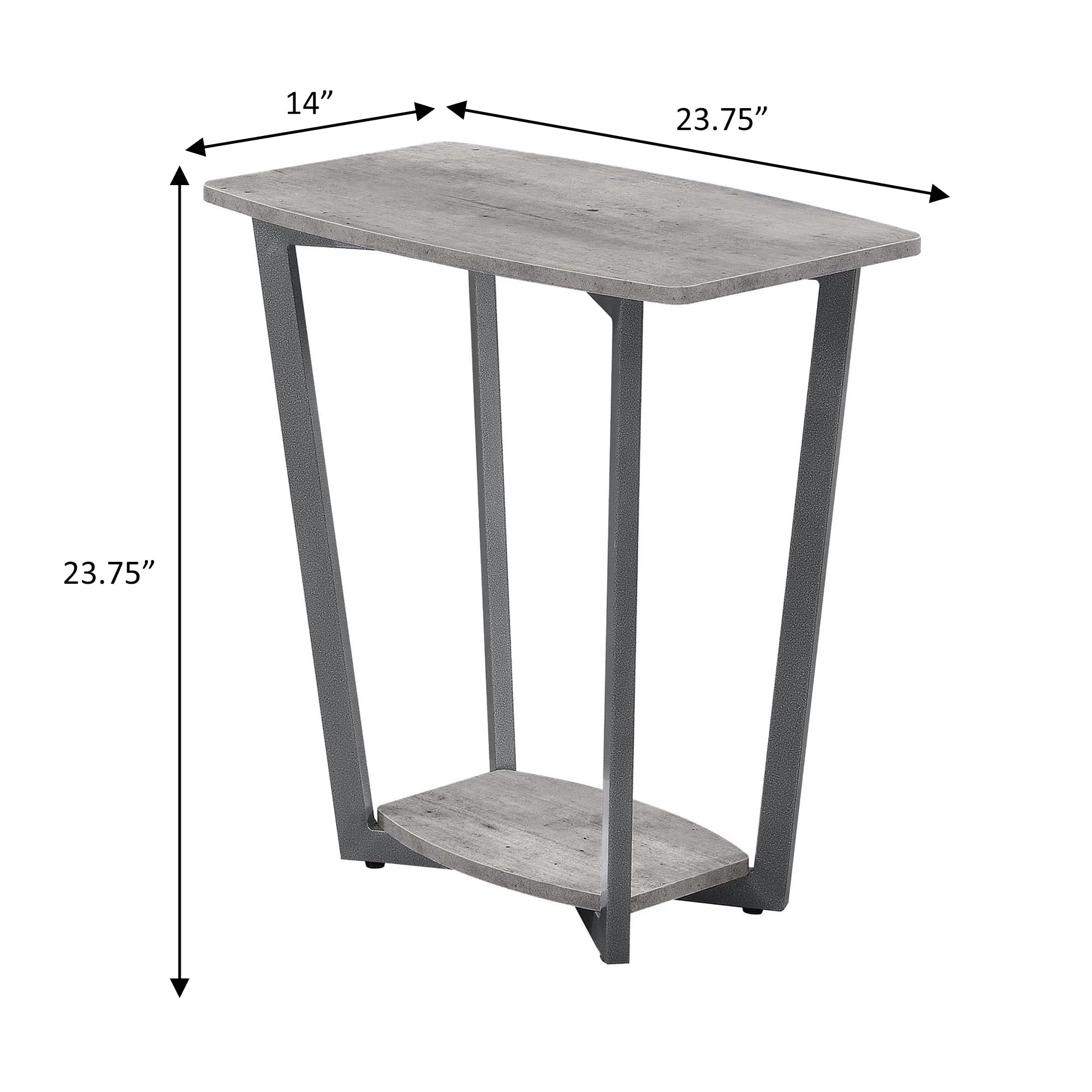 Graystone - Mesa auxiliar con estante, abedul sintético/gris pizarra 5