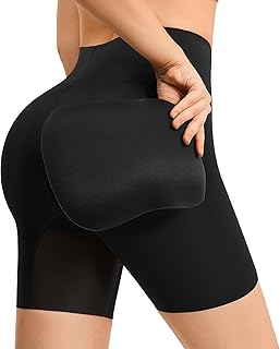 Women's Butt Lifting Shapewear - Built-in Hip & Butt Pads Mid-Rise Padded Shaper Shorts Booty Enhancer Lifter