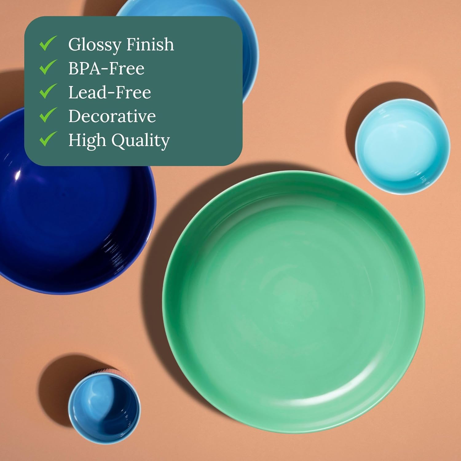 Rosendahl 11.2 in. Serving Bowl, Handmade Porcelain - Dishwasher Safe, Classic Rhombe Pattern, Ideal for Everyday Use and Special Occasions, Mix and Match Collection (Green)