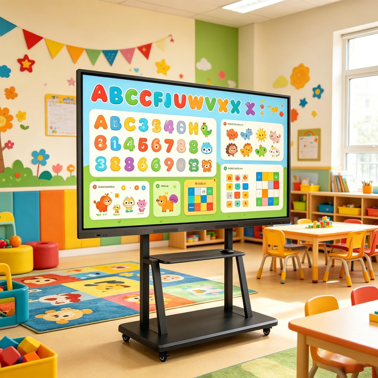 Interaktives Whiteboard Touchscreen Display blendfestes gehärtetes Glase mit kratzfester stoßfester und fingerabdruckabweisender Beschichtung fur Klassenzimmer Buiro(1258 * 770.5mm/49.52 * 30.33in)