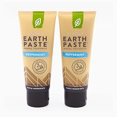 Redmond Earthpaste w Silver Natural Non-Fluoride Toothpaste 2 Pack Peppermint