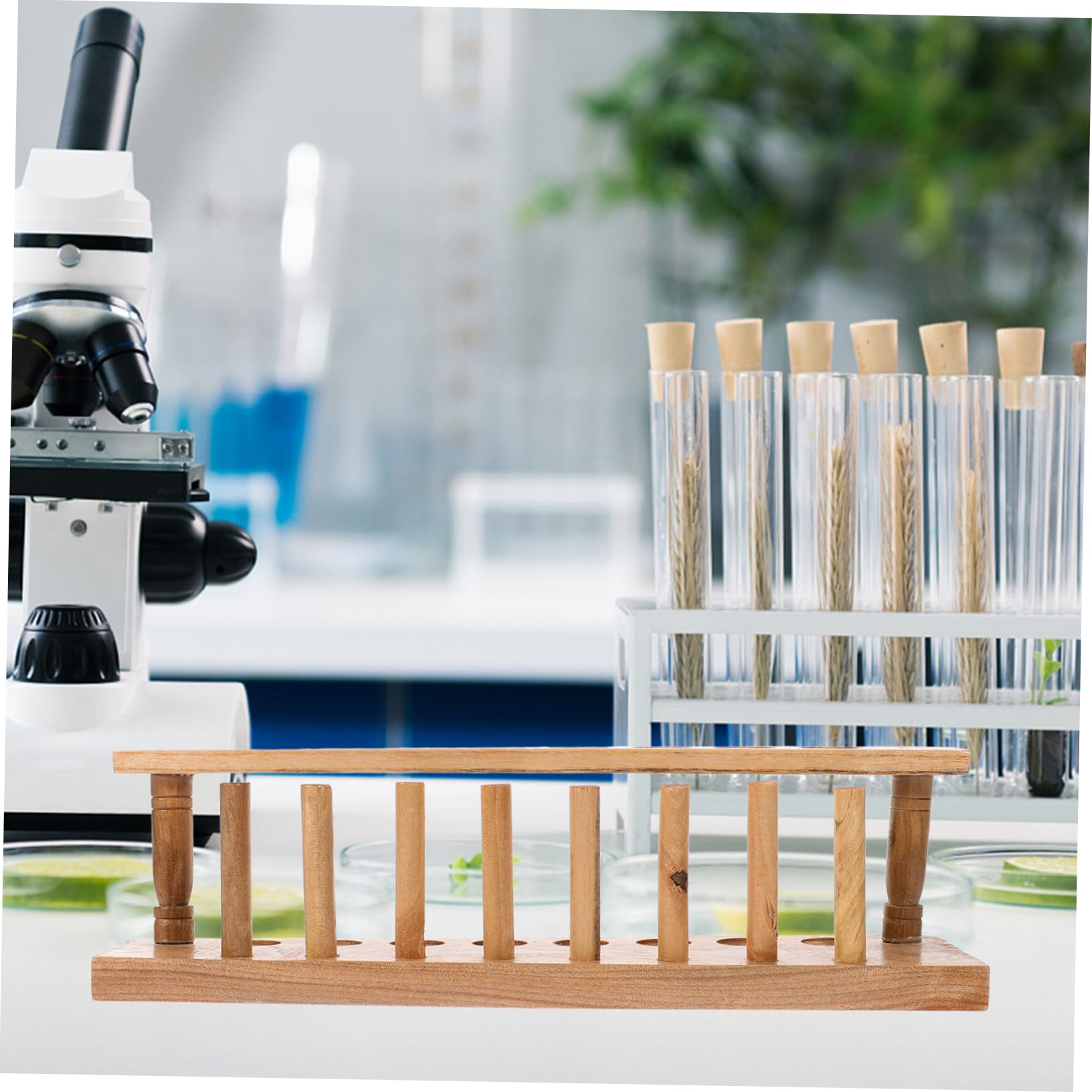 ULTECHNOVO 4piezas Soporte De Madera Para Tubos De Ensayo Rack Portátil Para Laboratorios y Experimentos Científicos
