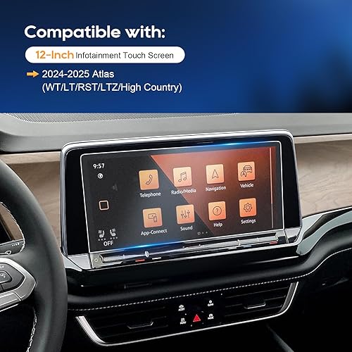 Vista 23 de LFOTPP Atlas - Protector de pantalla para Volkswagen Atlas (2018-2023), Arteno(2019-2022), Golf MK7 (2018-2021), Tiguan (2018-2023), Passat Atlas