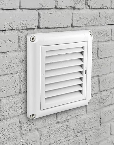 Miniatura 6 de QWORK Cubierta de ventilación con rejillas de 4 pulgadas, 4 fundas para cubiertas de aire de escape de ventilación de secadora al aire libre (blanco)