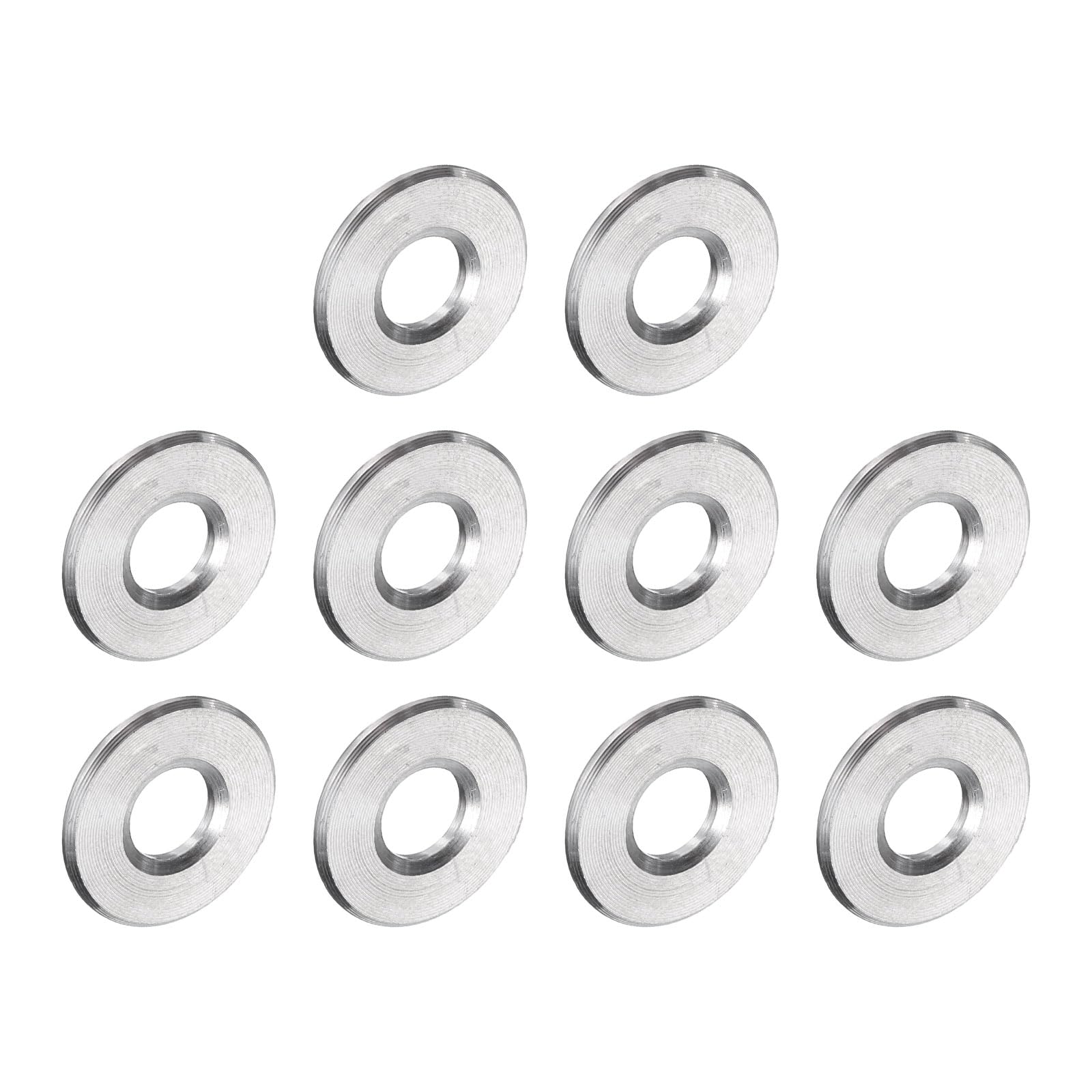 uxcell 10 Pcs Stainless Steel Spacer 1/4" Bore x 5/8" OD x 1/16" Length Screw Bushing Plain Finish Round Metal Spacer for 1/4" Screws Bolts and Rods