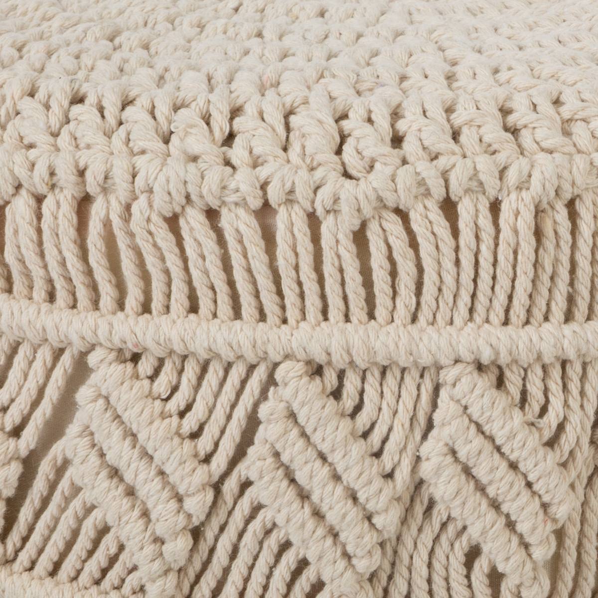 Atmosphera Tabouret macramé Bois