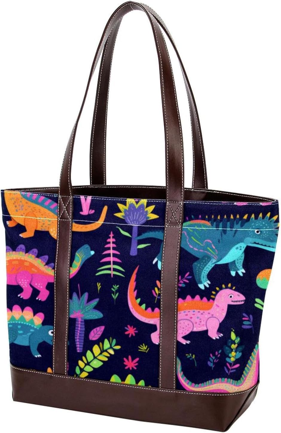 [YTYVAGT] 女性用財布、女性用トートバッグ、女性用ハンドバッグ,カラフルな漫画の恐竜