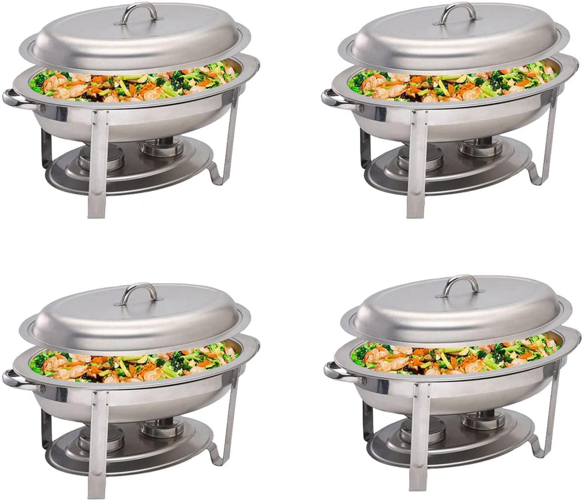 Chafing Dish in acciaio inossidabile, 5,5 l - Set per buffet e scaldavivande per catering per feste con porta-combustibile, coperchio e teglia per alimenti - Ideale per eventi - Disponibili confezio