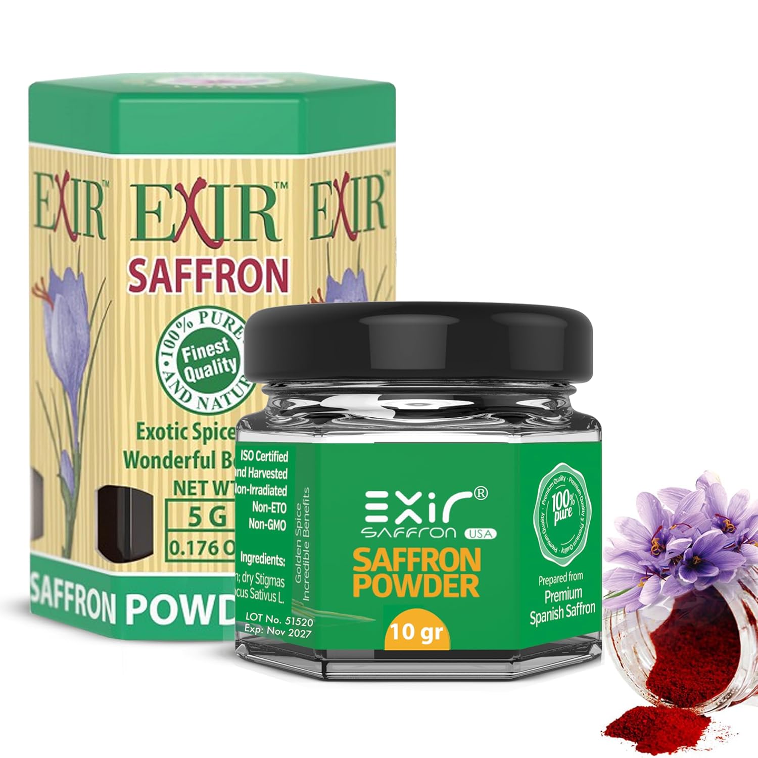 EXIR® Saffron Powdered (5-grams) - Sprinkle Herb and Spice Seasoning