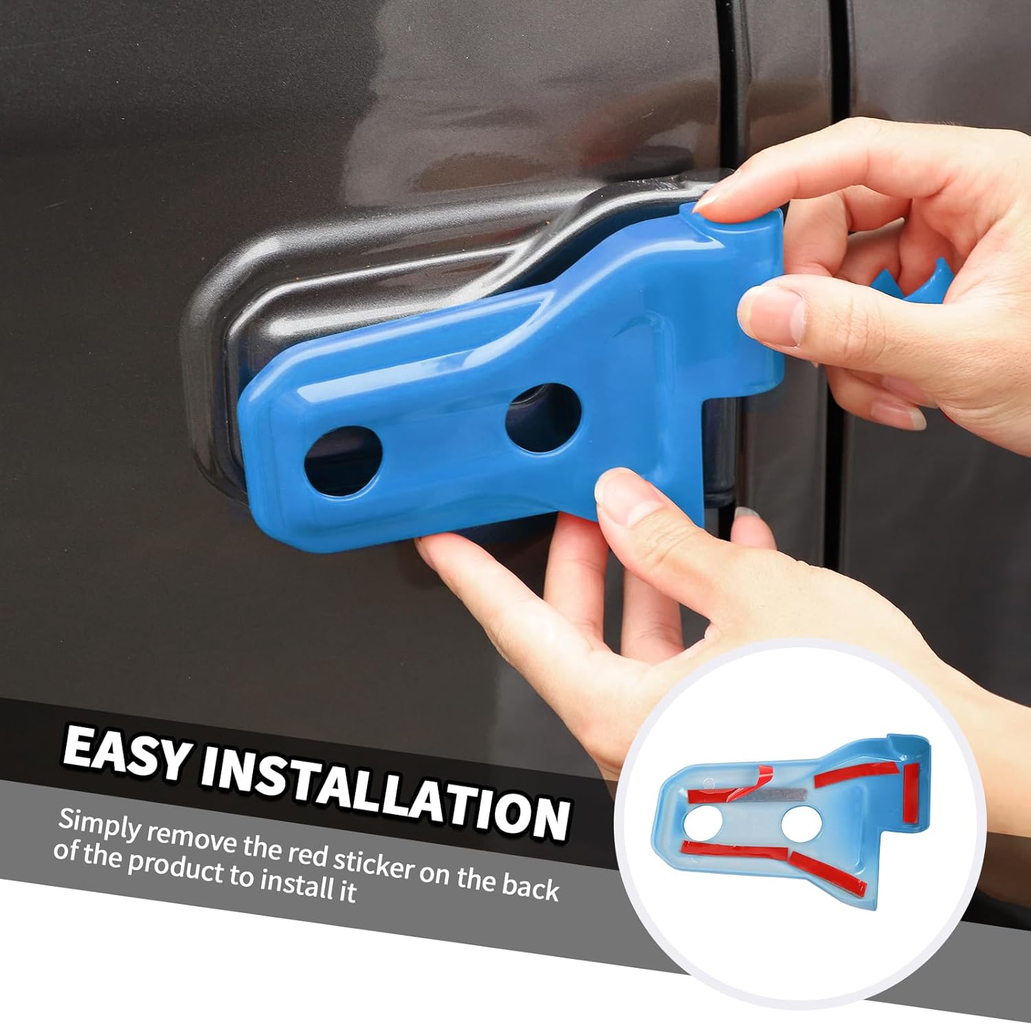 Jimen Fit for Jeep Wrangler JLU 4 Door 2018-2024, 20PCS Door Hinge & Tailgate Hinge Cover Exterior Trim Accessories (Light Blue)