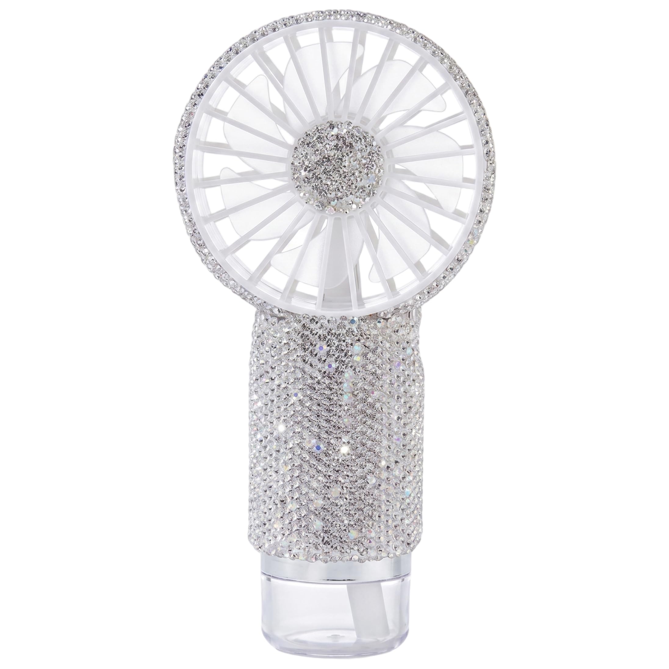Ventilateur brumisateur de voyage blanc à strass pour rafraîchir le maquillage