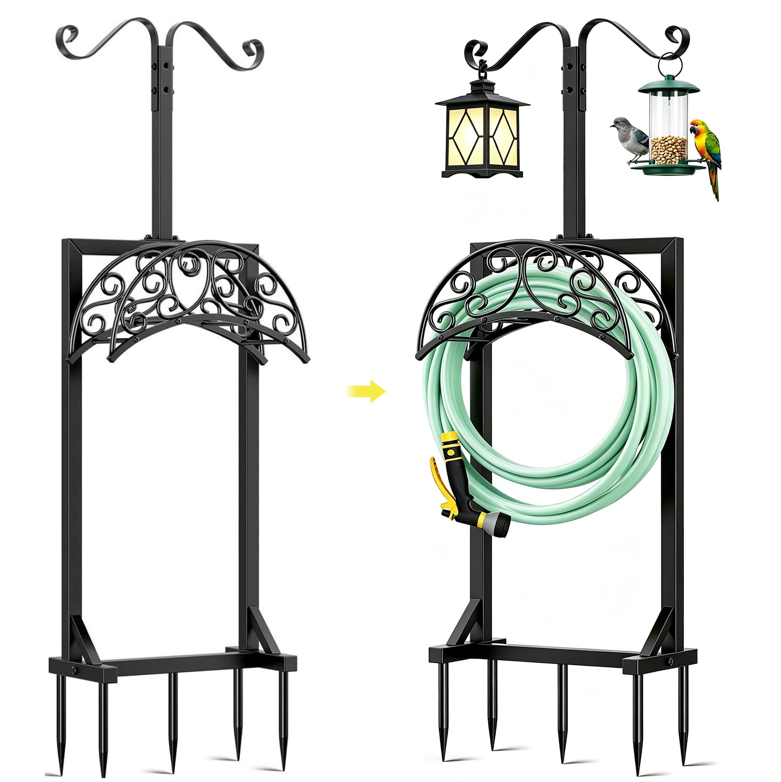 Bird Feeder Station,Bird Feeders Hanging Station,Metal Water Hose Organiser