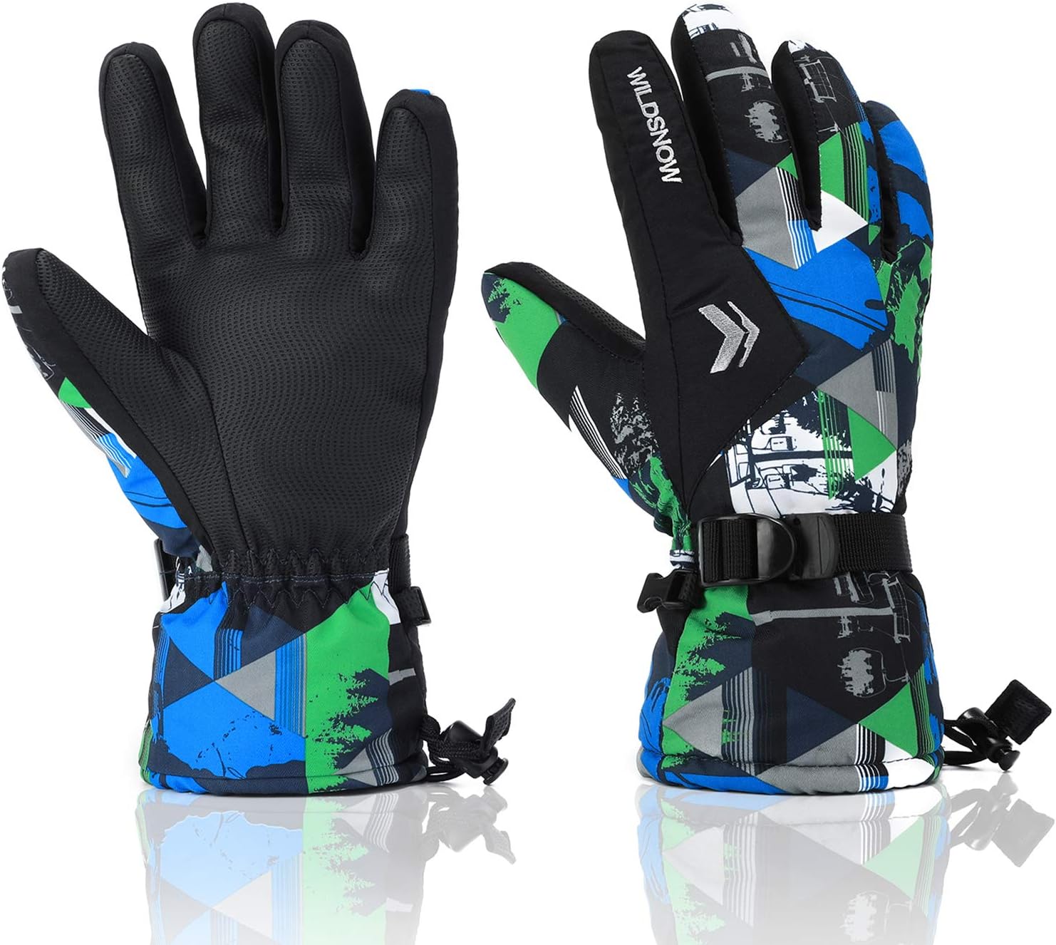 Ski Gloves, RunRRIn 100% Waterproof Warm Snow Gloves for Mens, Womens, and Kids