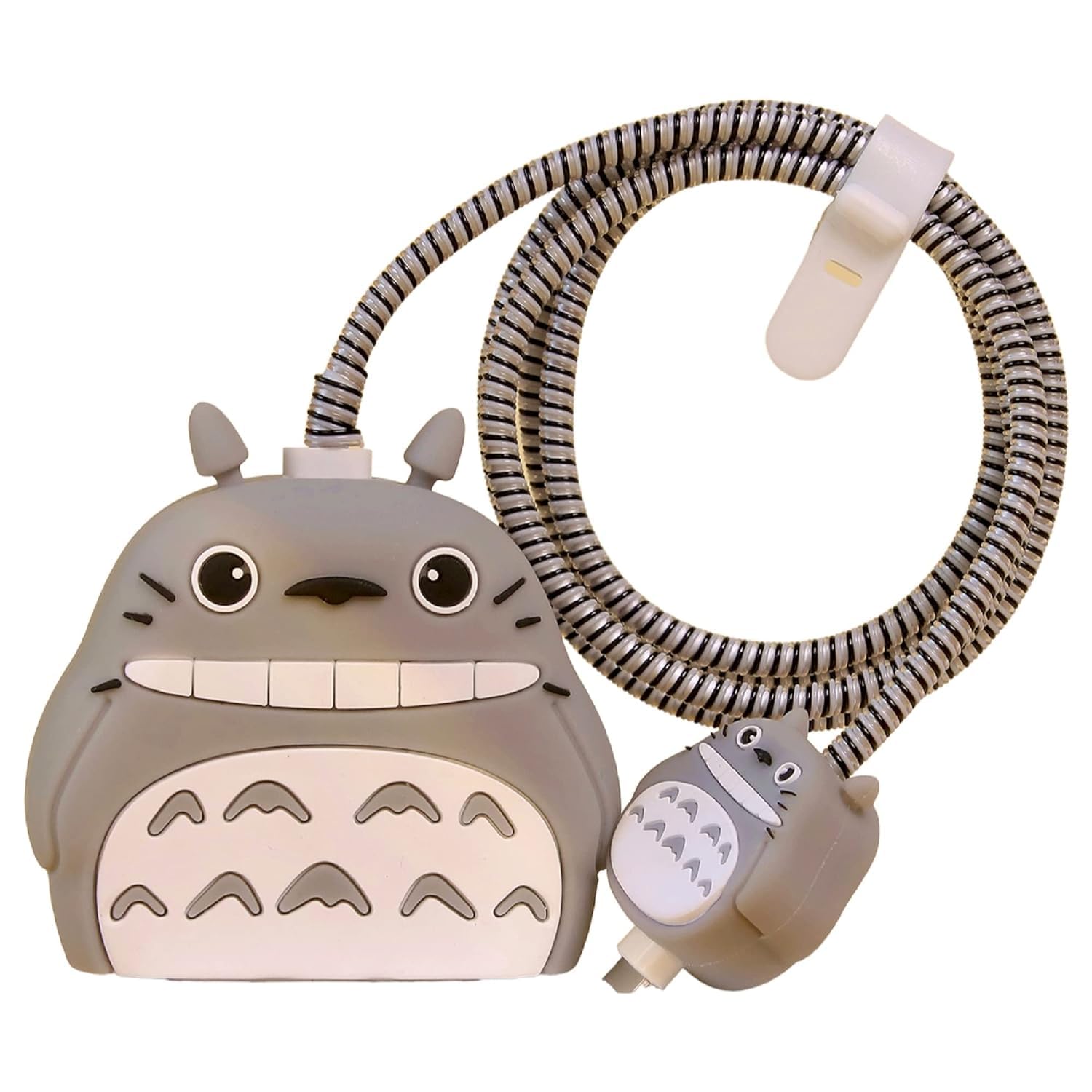 Compatible With Compatible Iphone New Edition Charger Case Cover | Cartoon Character Silicon Charger Case Cover For 18-20W 360 Degree Full Protection Cover (Totoro), Grey