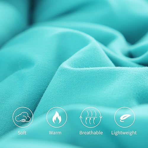 Miniatura 5 de Aisbo Juego de edredón reversible King  Juego de edredón esponjoso de 3 piezas, suave y ligero, gris turquesa, edredón alternativo para todas las