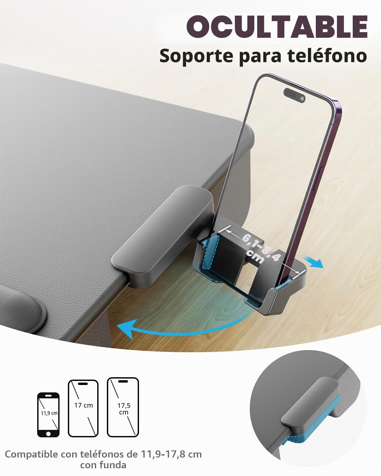 SAIJI Cojín para portátil, Soporte Portátil con Cojín (Gris Oscuro)