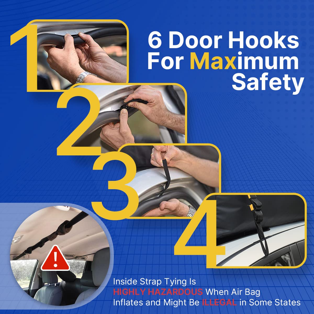 KING BIRD Rooftop Cargo Carrier Bag, 15 Cubic Feet 100 Waterproof Car