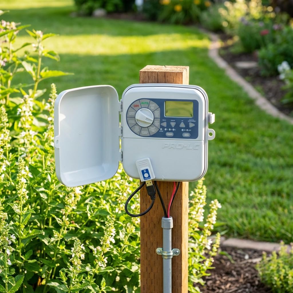 Suinga Programador de Riego Pro-LC 12 Estaciones Exterior K-Rain | Temporizador de Riego Eléctrico para Jardin | Memoria Permanente | Protección de Cortocircuito