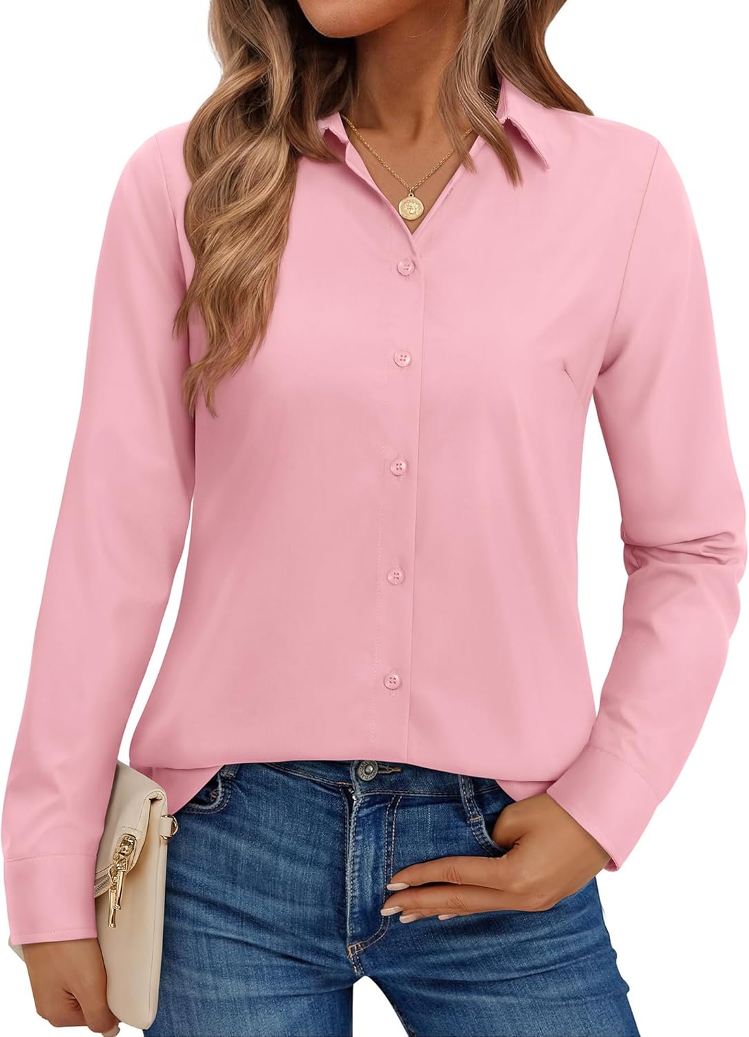 Button Down Shirts for Women Collared Dress Shirts for Work Business Casual Dress Shirts for Women