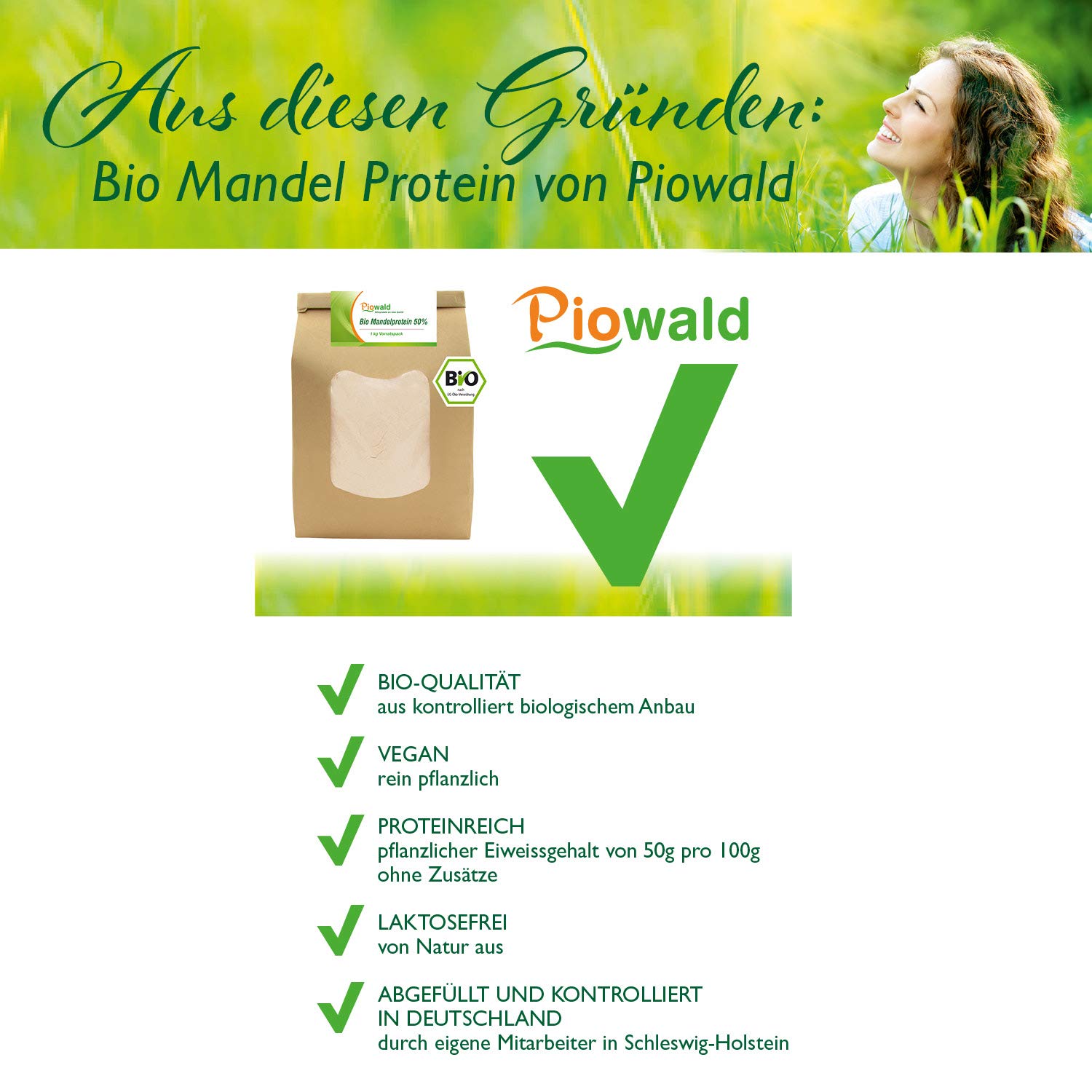 BIO Mandelprotein 50% - 1 kg Vorratspack