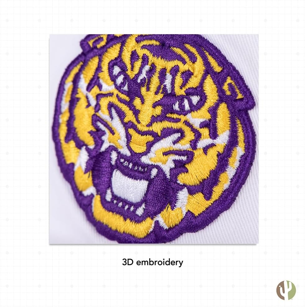 Desert Cactus Louisiana State University Baseball Hat Tiger Geaux Brimmed Embroidered Cap Adjustable Cloth Strap Adult Type A - Image 5