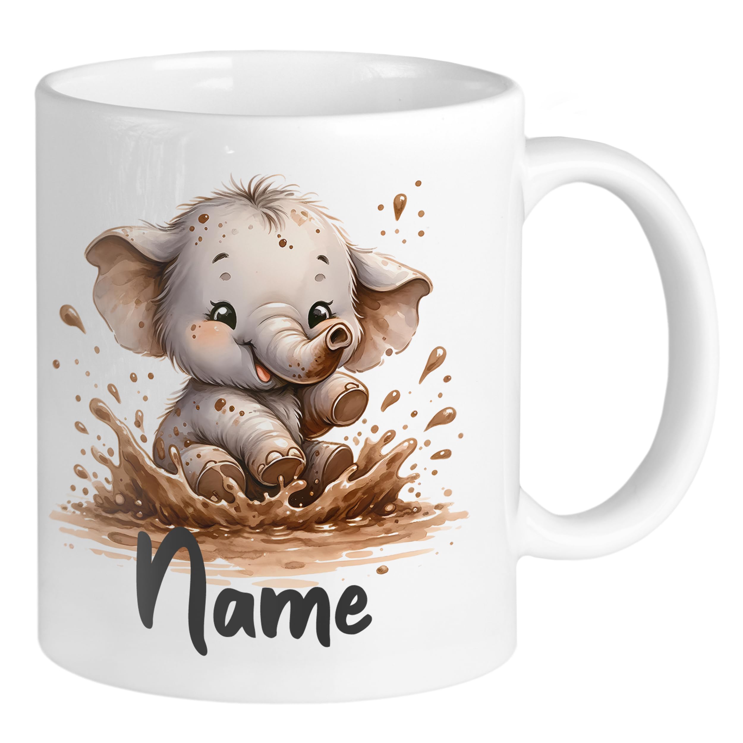Personalisiert Elefanten-Tasse Mit Namen – Süßes Design Für Kinder & Erwachsene, 330 Ml Keramik