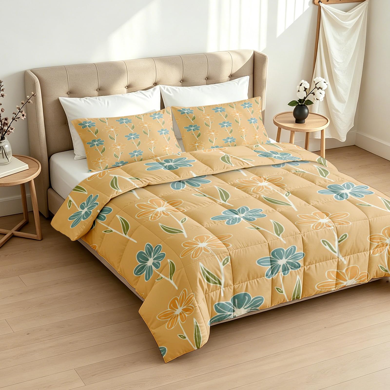 Gänseblümchen Bettdecke ohne Bezug 155x220 cm, 4 Jahreszeiten
