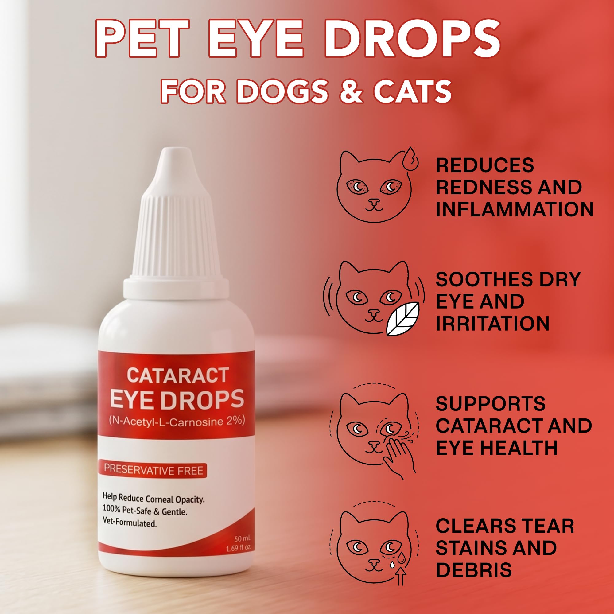 Eye Care Drops for Dogs & Cats – Supports Healthy Vision & Comfort, Preservative-Free, Natural Formula, 1.69 fl oz — Amazon image 2