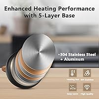 Vista 2 de harriet Hervidor de té, tetera para estufa, hervidor silbante de 2.5 cuartos de galón con fondo de 5 capas, teteras de acero inoxidable de grado