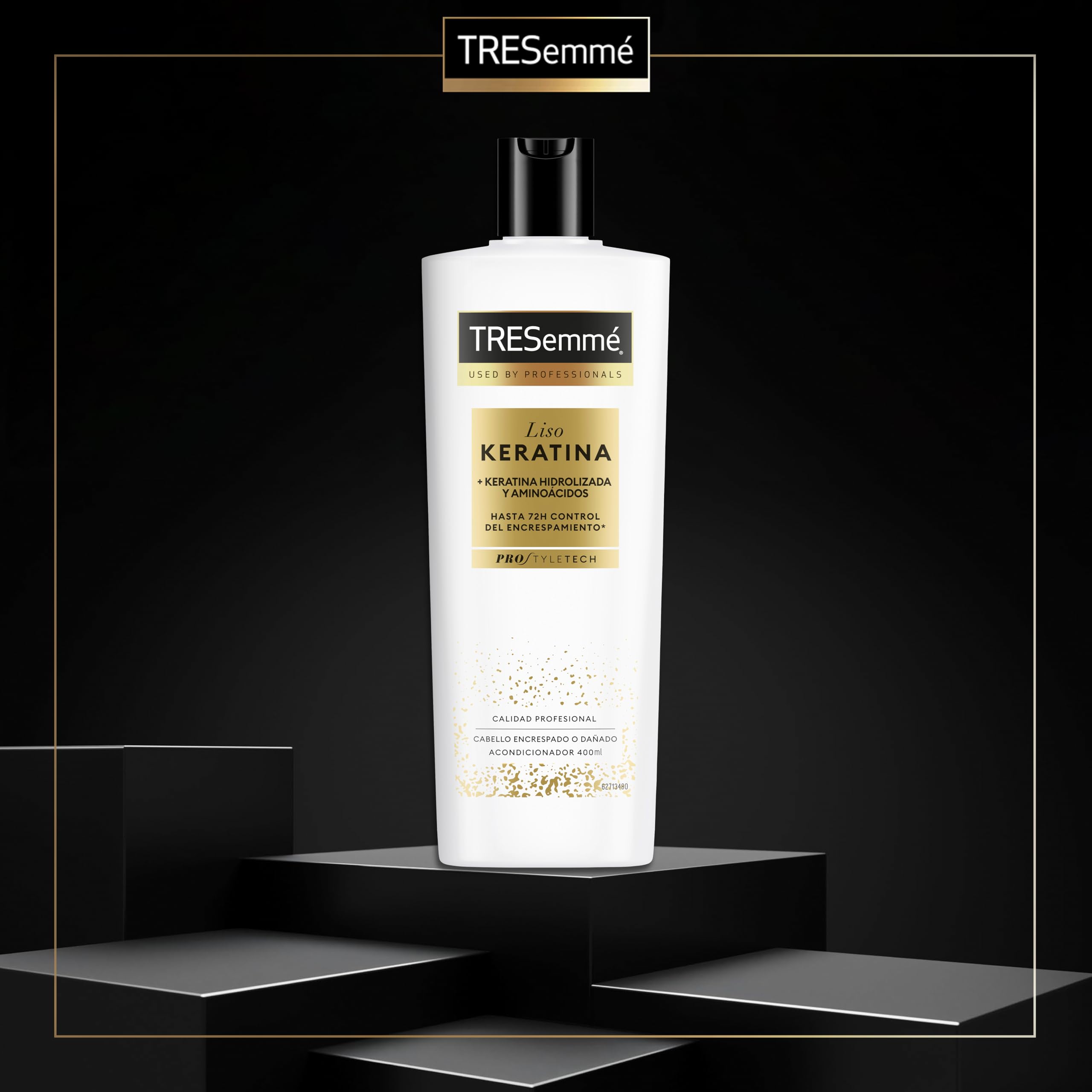 TRESemmé Acondicionador Liso Keratina para pelo encrespado o dañado con aceite de Marula y Keratina - Pack de 6 x 400ml