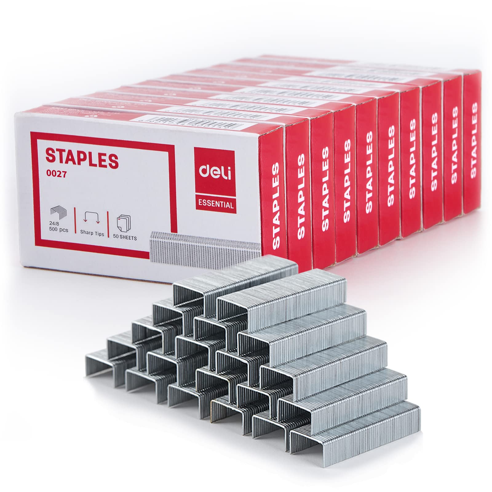 EZWORK Standard Staples, 5/16 inch Length, 40-60 Sheet Capacity, 5000 Staples, 10 Pack General Purpose Staple, Jam Free Sharp Chisel Point Staples for Most Standard Desktop Stapler (5/16'' Length)