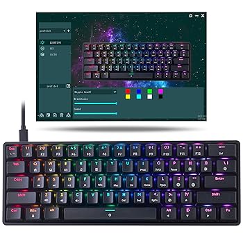 K☆♥️ Amazon.com: Mechanical 60% Gaming RGB Keyboard 61 Keys Wired