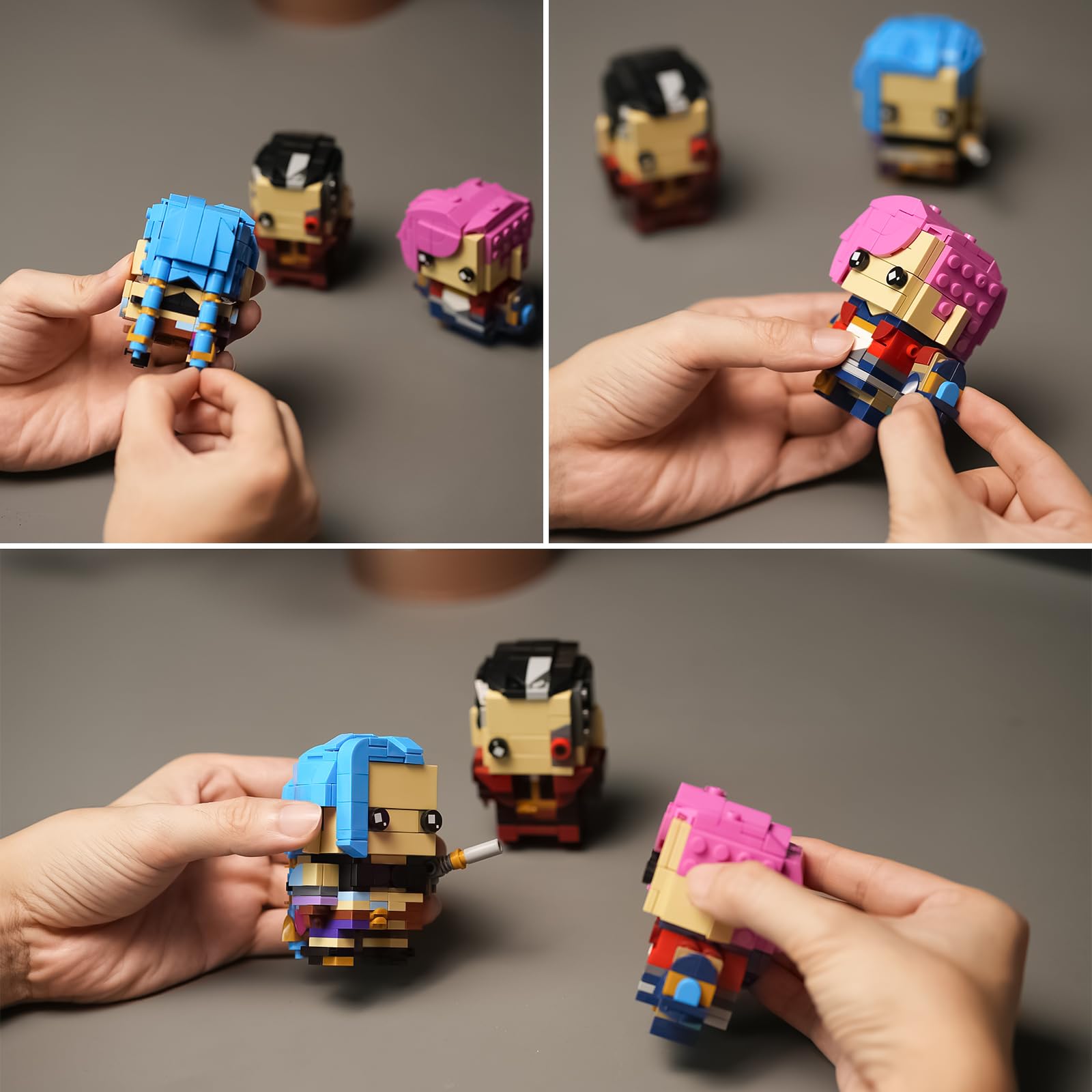 Cyberpunk anime figurka zestaw do budowania kompatybilny z Lego dla dorosłych | Sci-Fi Fighter Buildable Character, dekoracja biurka do gier i prezenty kolekcjonerskie