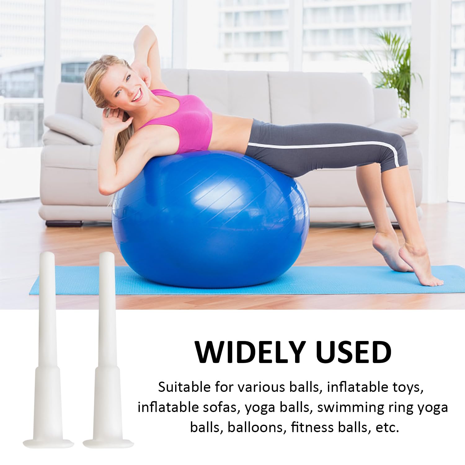 Lot de 10 bouchons d'air de gymnastique, de yoga, de fitness, de hockey - Blanc
