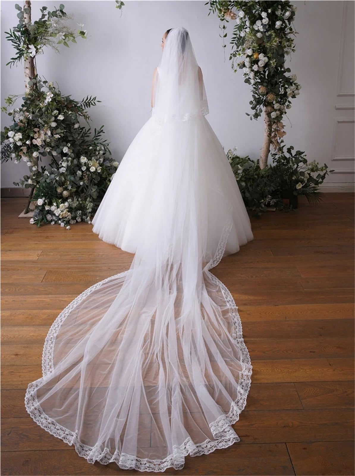 Genérico 3 Meters Edge Bridal Veil Elegant Wedding Veil for Brides Veu de Noiva Voile Mariage Velo Sposa