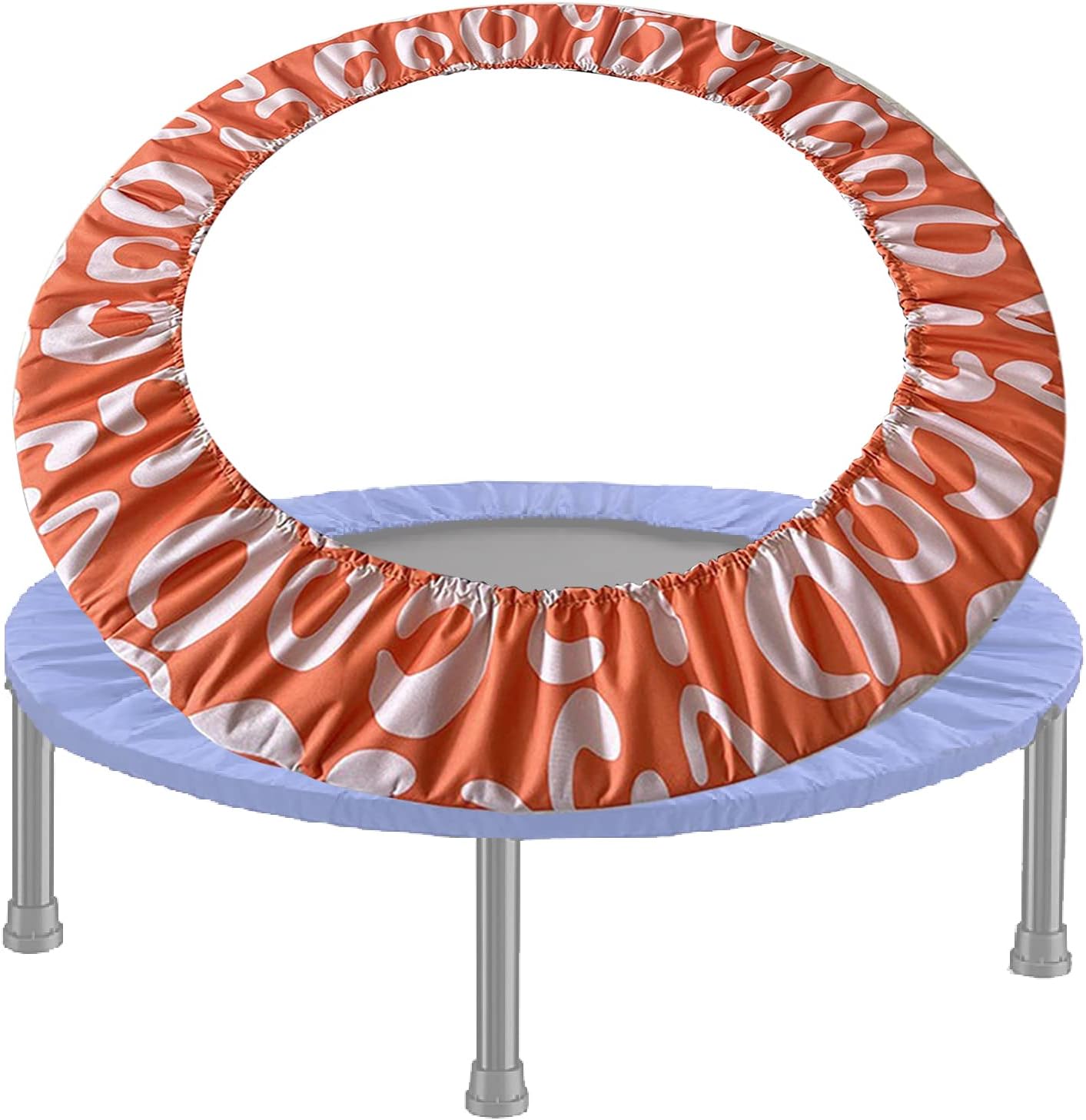 Mini Trampoline Spring Cover, 60 Inch Small Trampoline Safety Pad for 10 Holes Round Trampoline, Waterproof Trampoline Replacement Pad for Indoor Fitness,Orange
