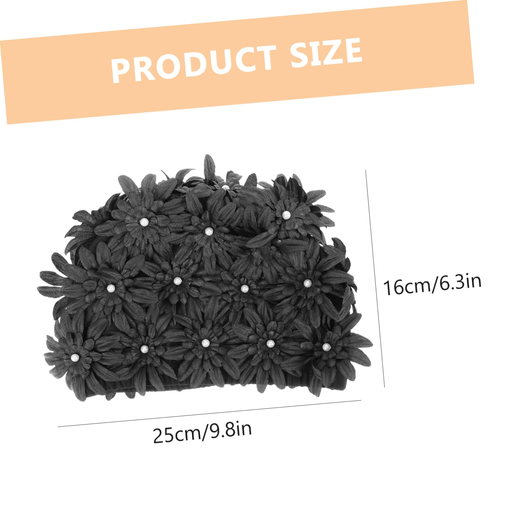 TOYANDONA Gorro De Baño Impermeable con Flores Tejido De Licra De Brocado Negro
