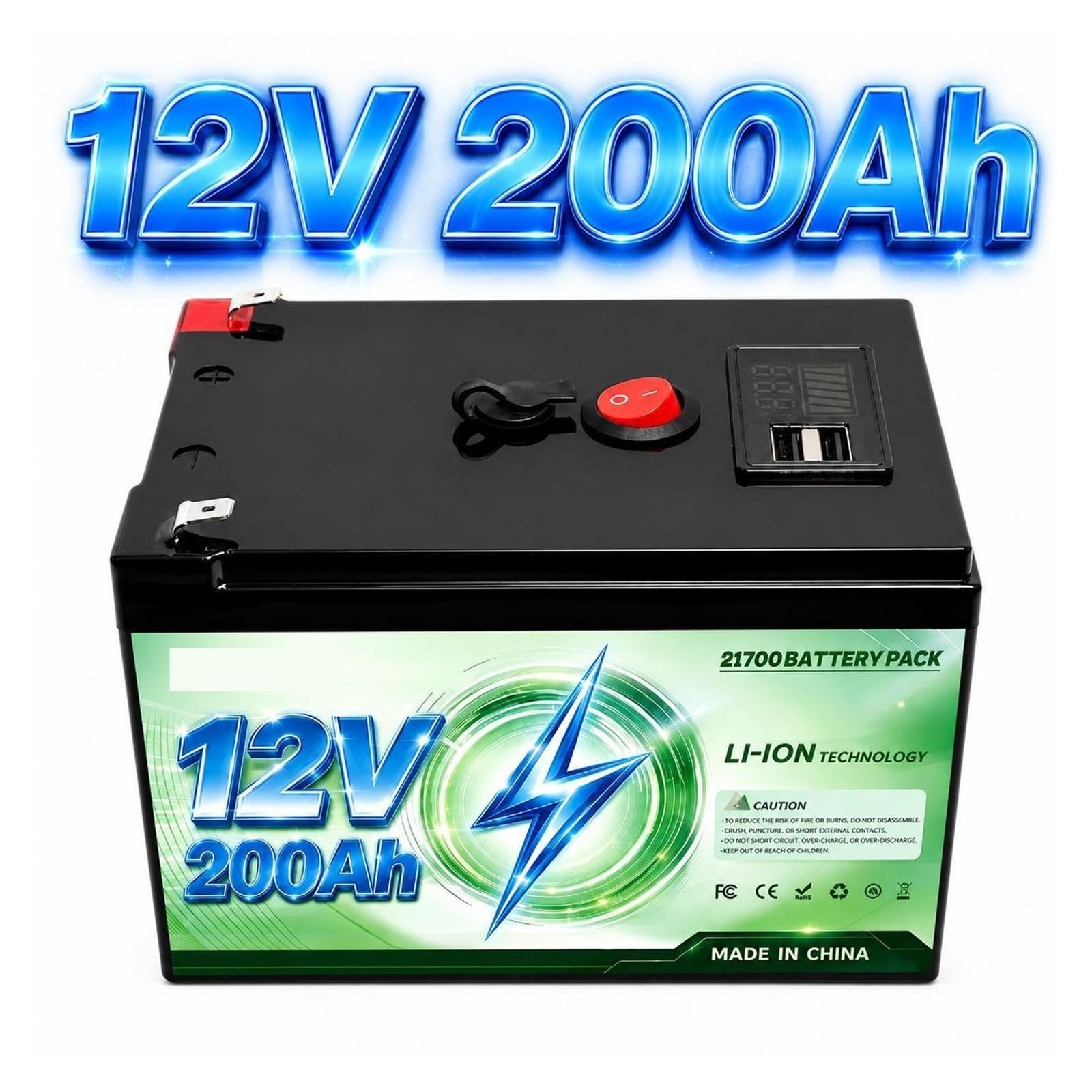 Batteria al litio ferro fosfato 12V 200Ah 6000+ciclo a freddo