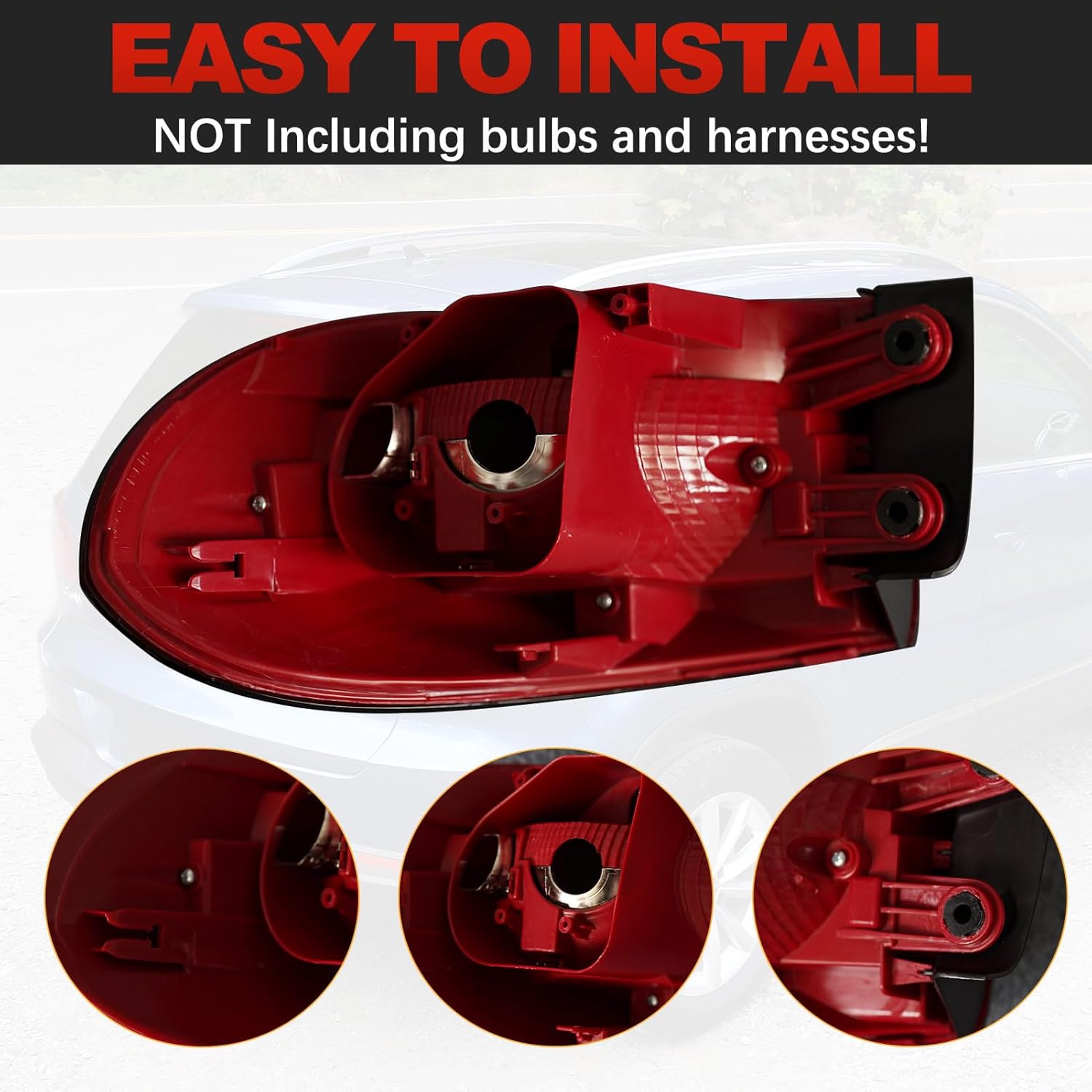 Outer Rear Tail Light Assembly Fit for Volkswagen Tiguan 2012 2013 2014 2015 2016 2017 Right Passenger Side Tiguan Halogen Tail Lamp Taillight Assembly w/o Bulbs