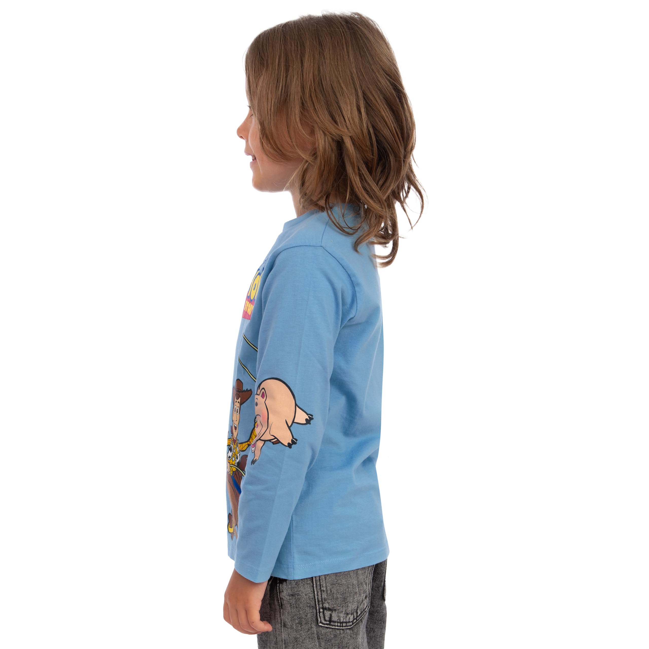 Disney Toy Story Slinky Dog, Woody i Buzz Lightyear chłopięca koszulka z długim rękawem, miękka bawełna chłopięce T-shirty