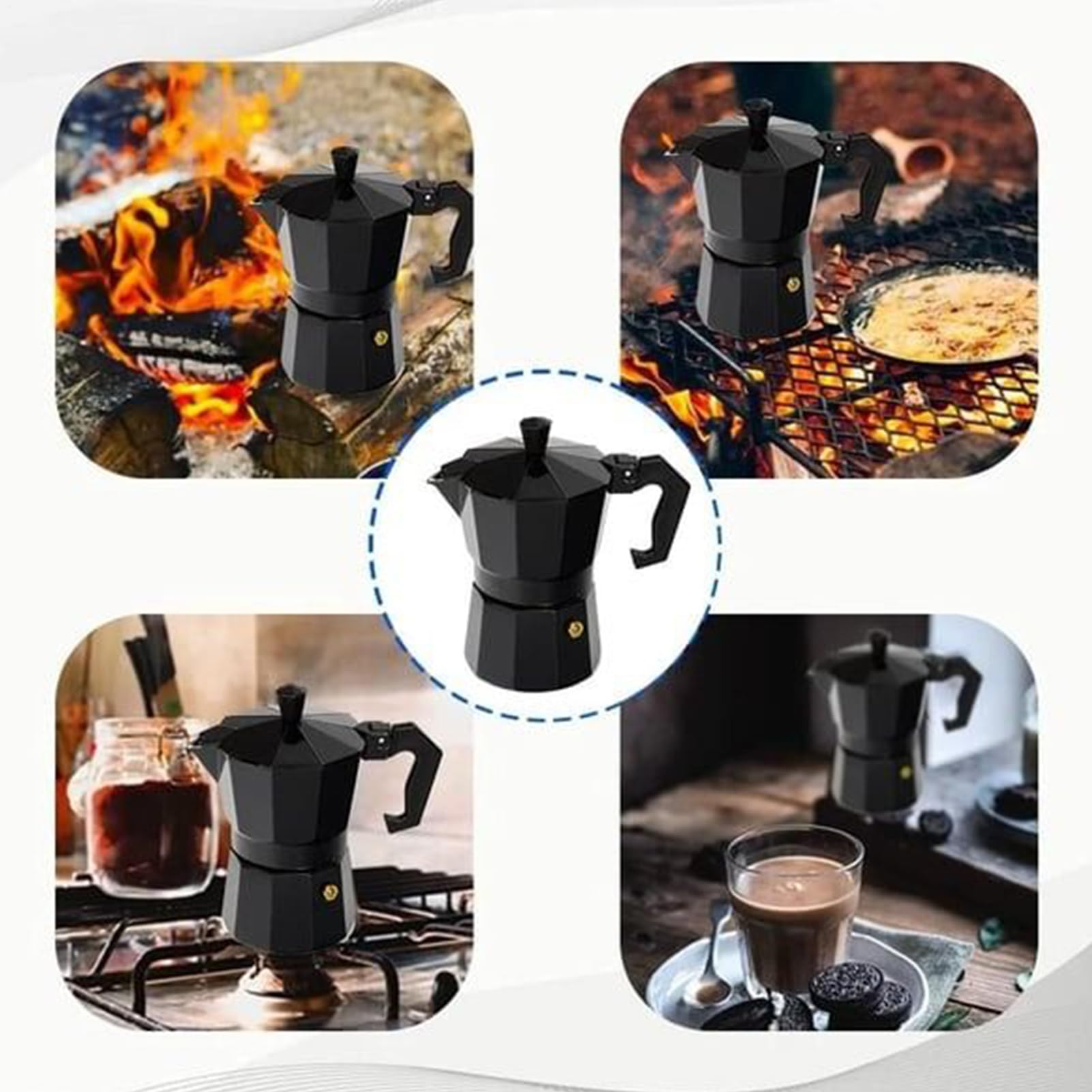 M-oka, caffettiera da 3/6/9 tazze, per piano cottura a induzione e gas, caffettiera tradizionale italiana per casa e campeggio, classica macchina per caffè espresso