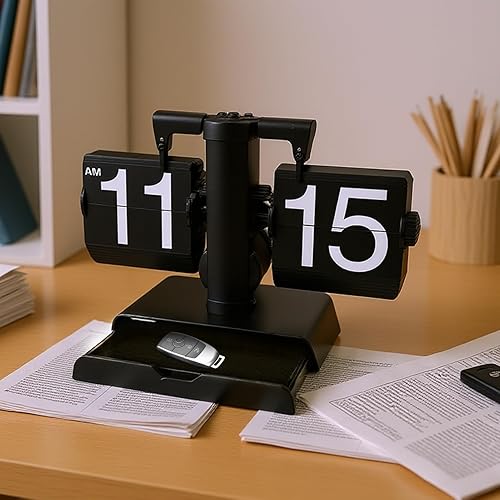 Reloj de mesa retro, retro, vintage, con gran número, funciona con pilas, funciona con equipo interno, decoración del hogar, ideal para el hogar,