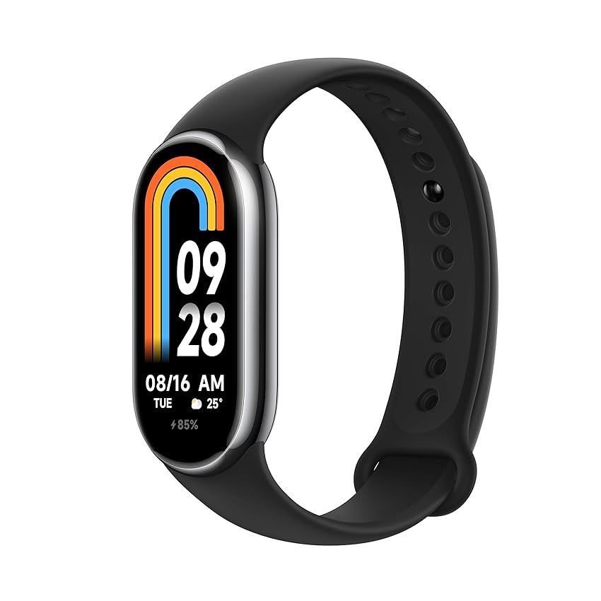 Immagine del prodotto Xiaomi Smart Band 8 - Braccialetto di attività, autonomia fino a 16 giorni, display AMOLED con frequenza di aggiornamento di 60 Hz, 5 ATM, 150 modalità sportive, nero (versione ES + 3 anni di