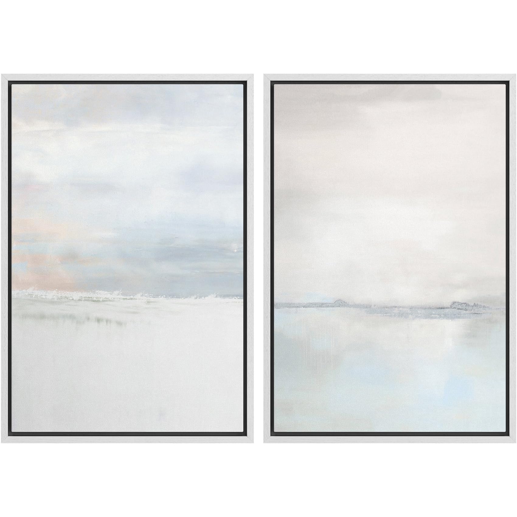 SIGNWIN Framed Canvas Print Wall Art Abstract Wave Pattern Modern Art Minimalist Neutral Decor for Living Room, Bedroom, Office - 16"x24"x2 Natural — view 141