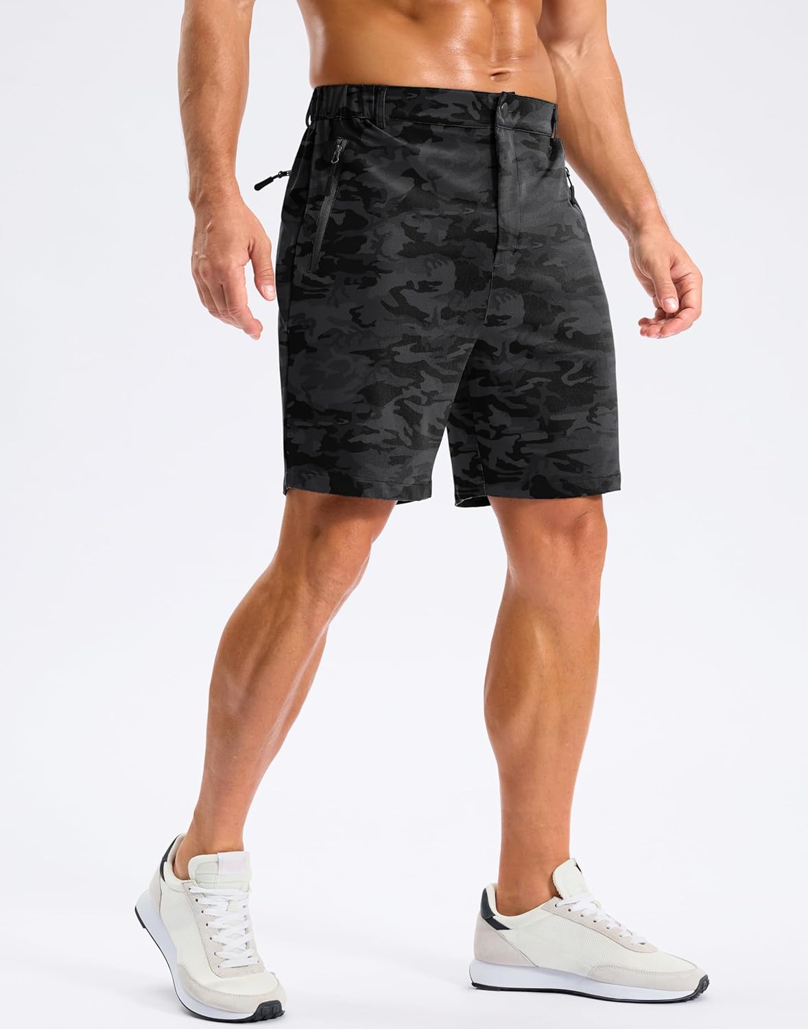 Pudolla Mens Hiking Shorts 5"/7"/9" Lightweight Quick Dry Casual Golf Shorts for Men Work Fishing with 3 Zipper Pockets - Image 3