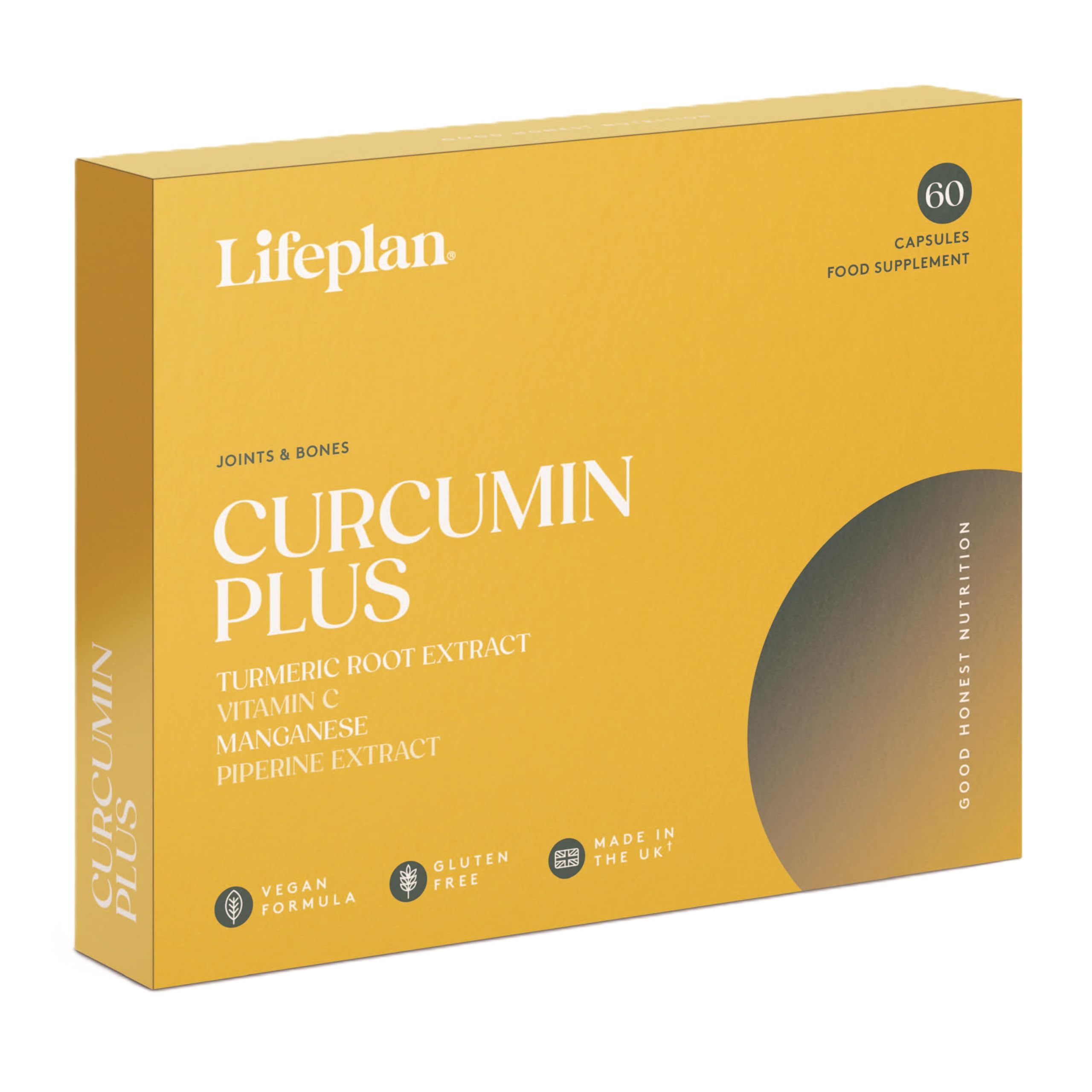 LIFEPLAN Curcumin Plus 60 Capsules – High Strength Curcumin Supplement – Joint Support, Mobility & Inflammation – 81.66g