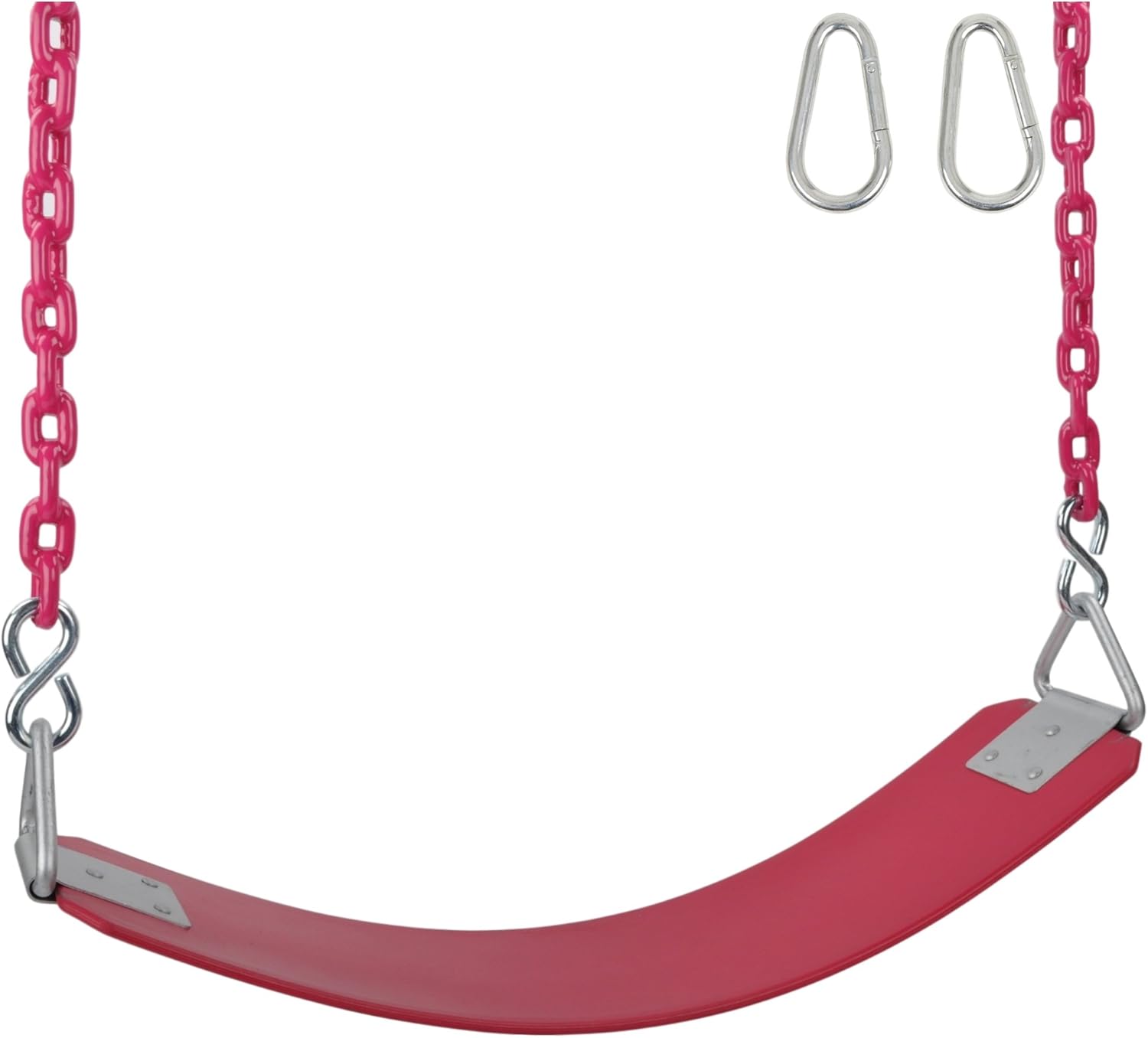 Swing Set Stuff Inc. Commercial Rubber Belt Seat with 5.5 Ft. Coated Chain (Red) and SSS Logo Sticker