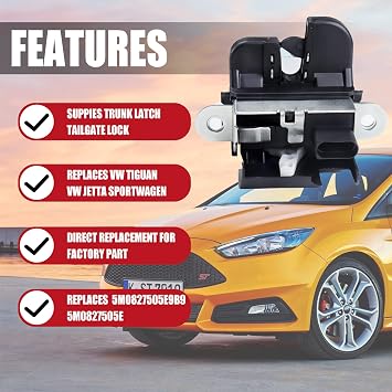 Trunk Latch Tailgate Lock Compatible with VW Jetta Sportwagen 2010-2014